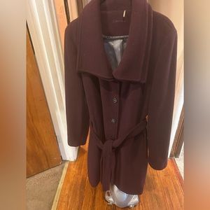 Purple wool Calvin Klein coat